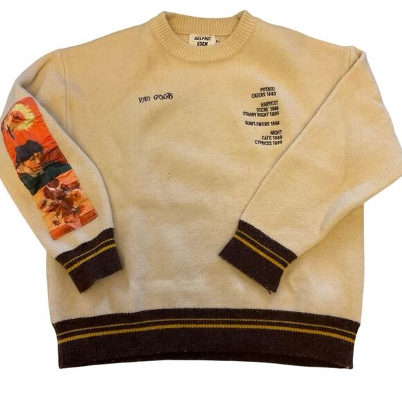 Van Gogh Pullover Sweater, M. Embroidered and Patch Art - Picture 1 of 16